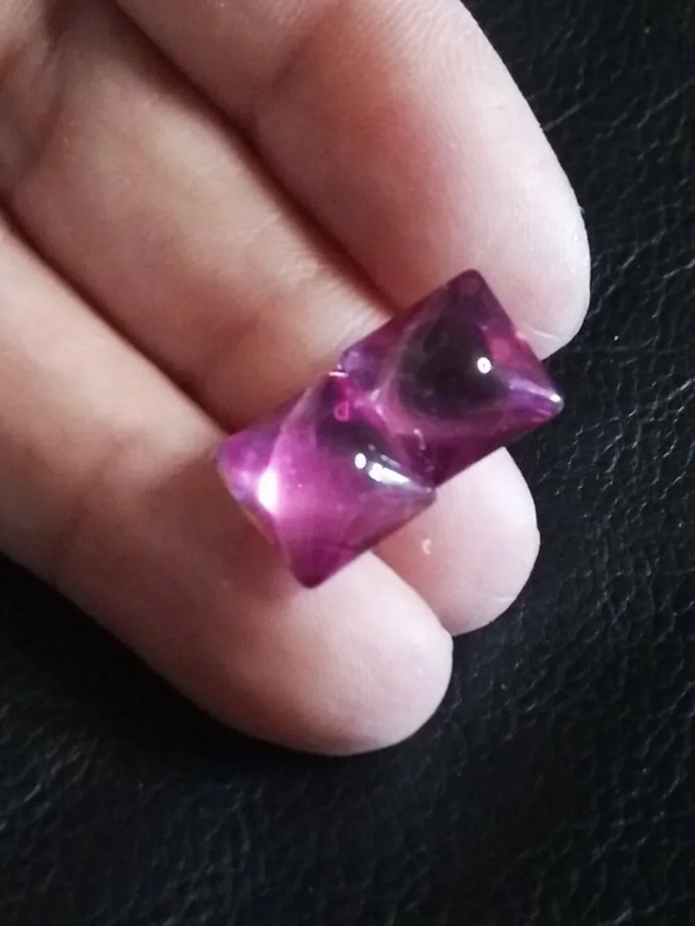 Intense Pink Hues: Versatile Iridescent Shimmering Square Stud Post Earrings
